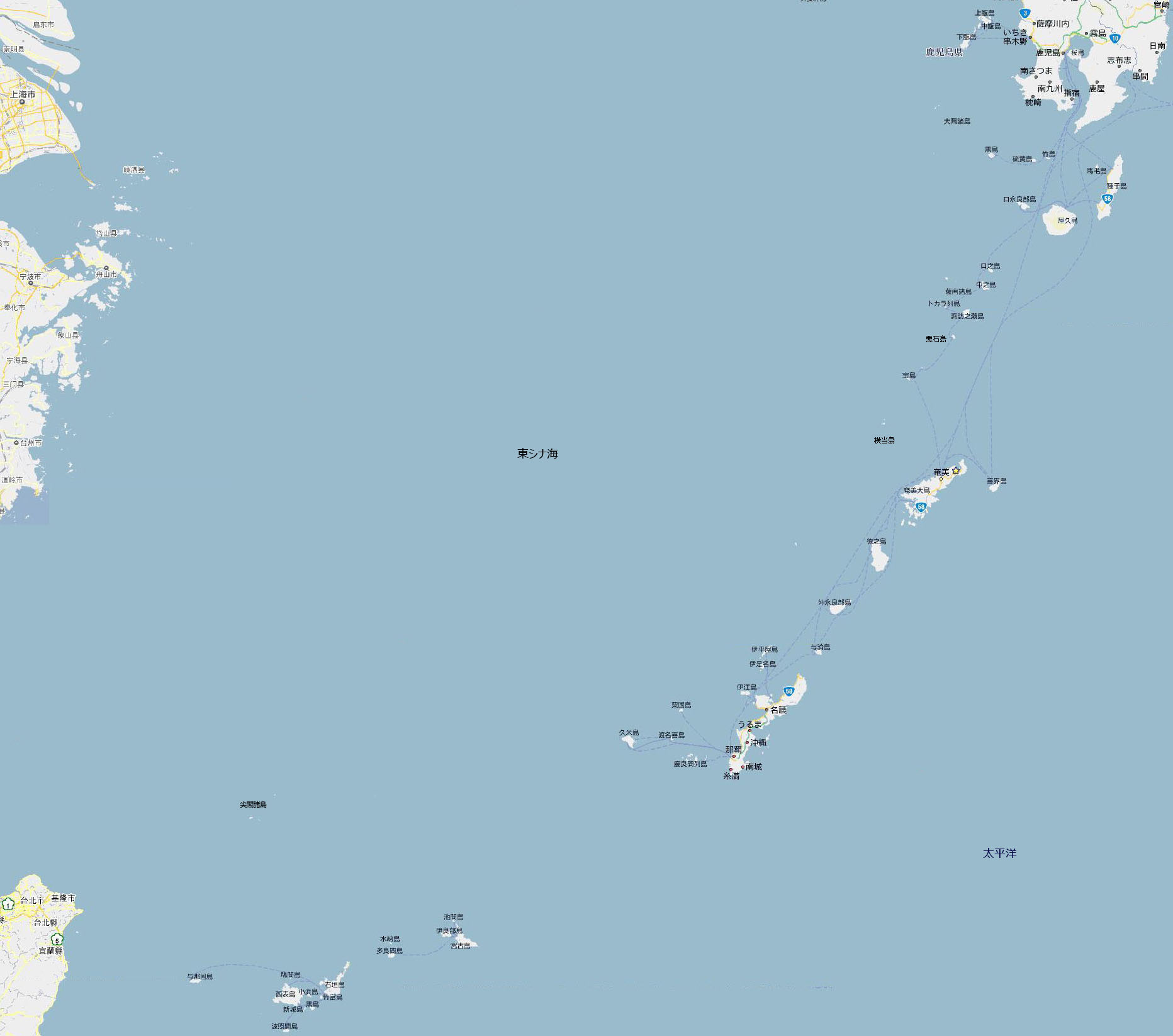 琉球列島の地図